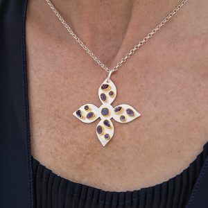 Handmade Tanzanite and Iolite Sterling Silver Ladies Pendant