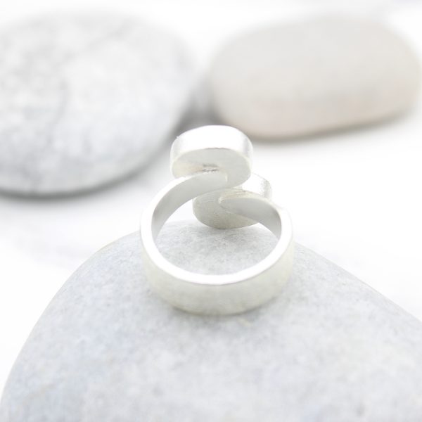 Aquamarine and Apatite Gemstone Ladies Statement Adjustable Silver Ring