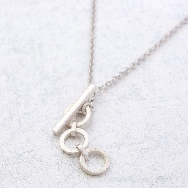Aquamarine Gemstone Handmade Long Length Sterling Silver Necklace
