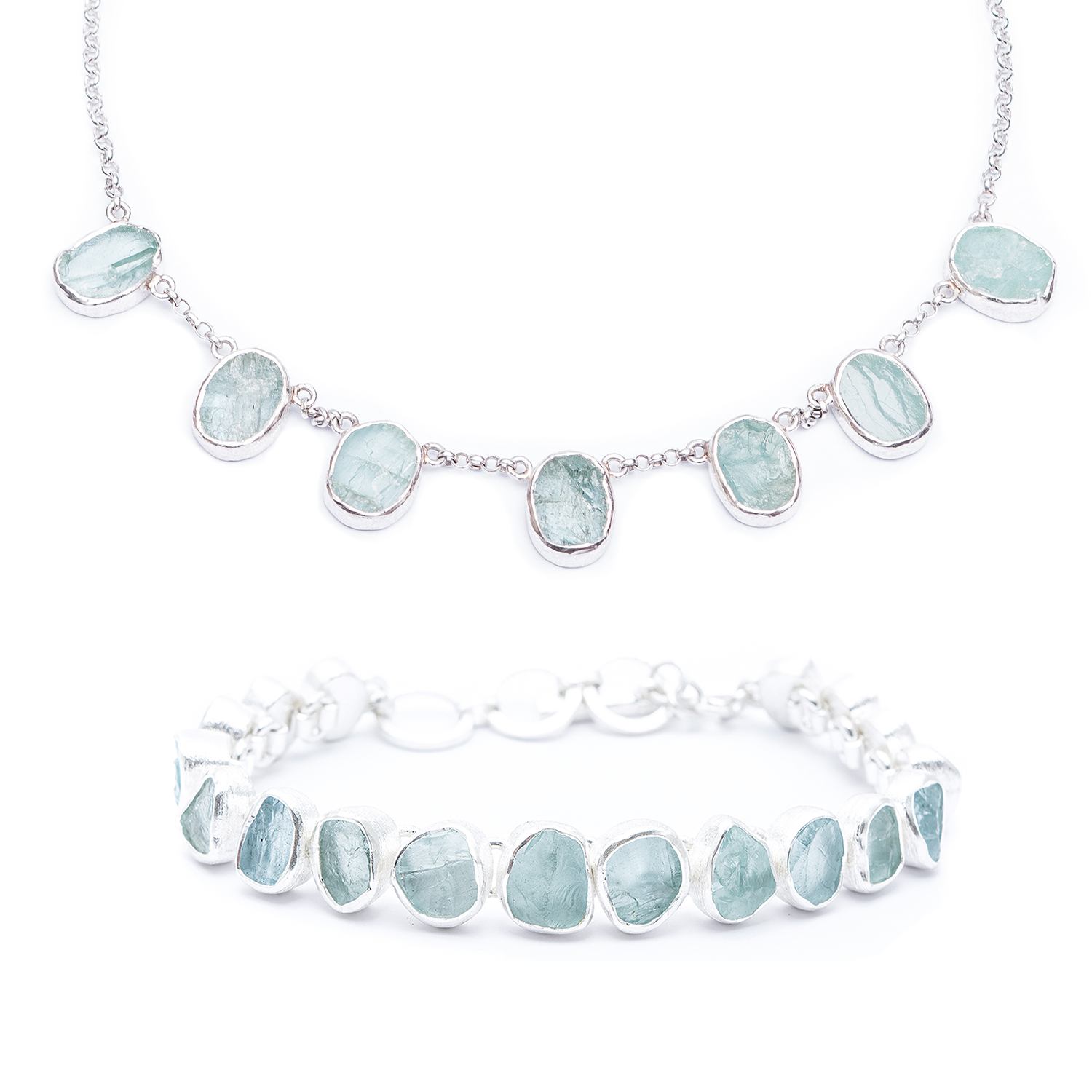 aquamarine-bracelet-necklace-jewellery-set