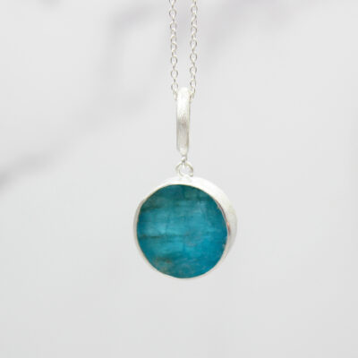 Apatite Natural Gemstone Handmade Ladies Silver Pendant