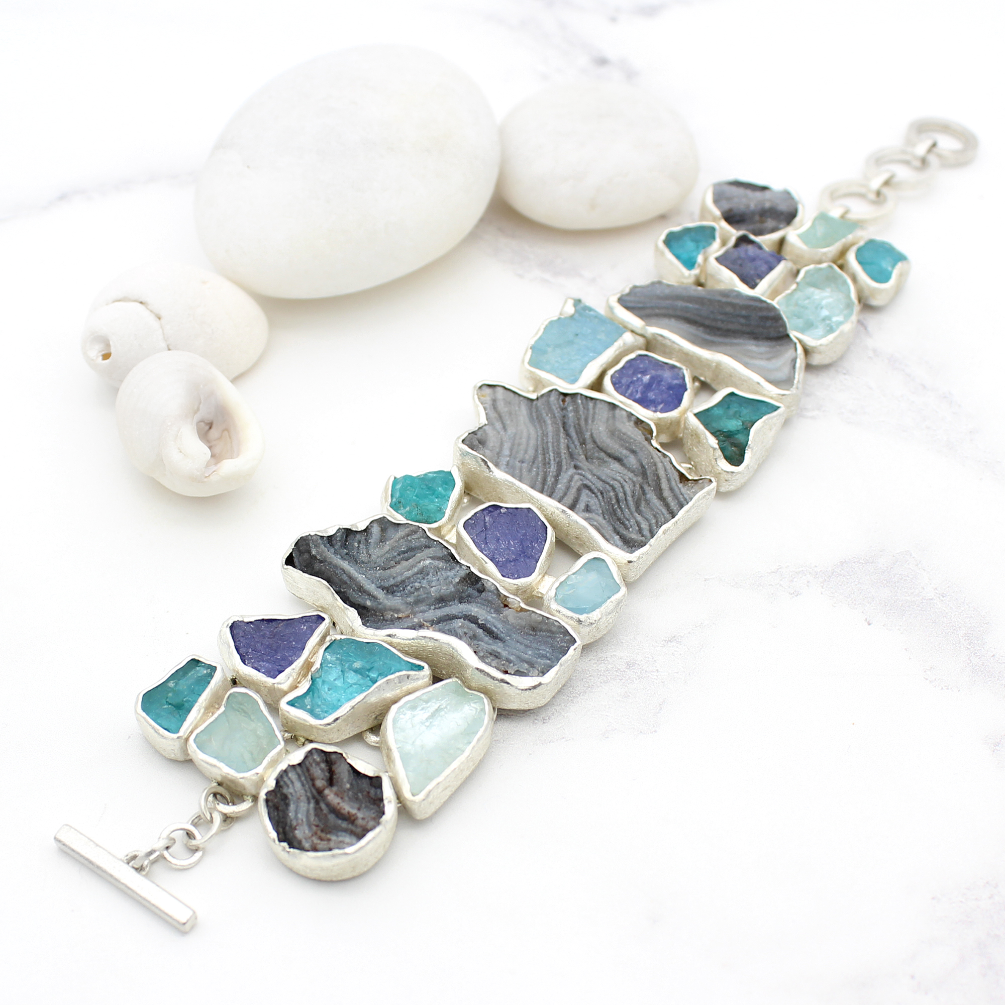 tanzanite-apatite-drusy-gemstone-handmade-silver-ladies-bracelet-BR061d