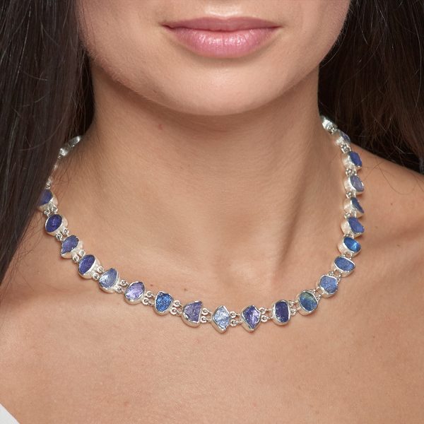 Tanzanite Gemstone Handmade Sterling Silver Ladies Necklace Made to Order