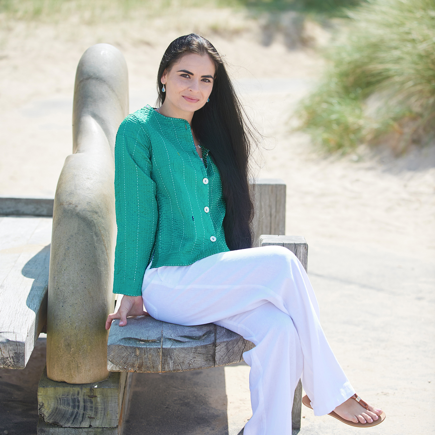 emerald-green-Hand-Stitched-Recycled-Silk-Sari-Ladies-Jacket3