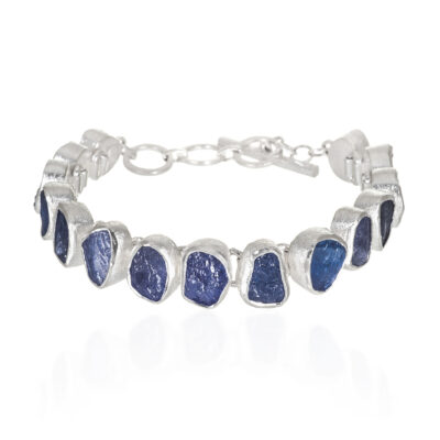Tanzanite gemstone ladies sterling silver bracelet