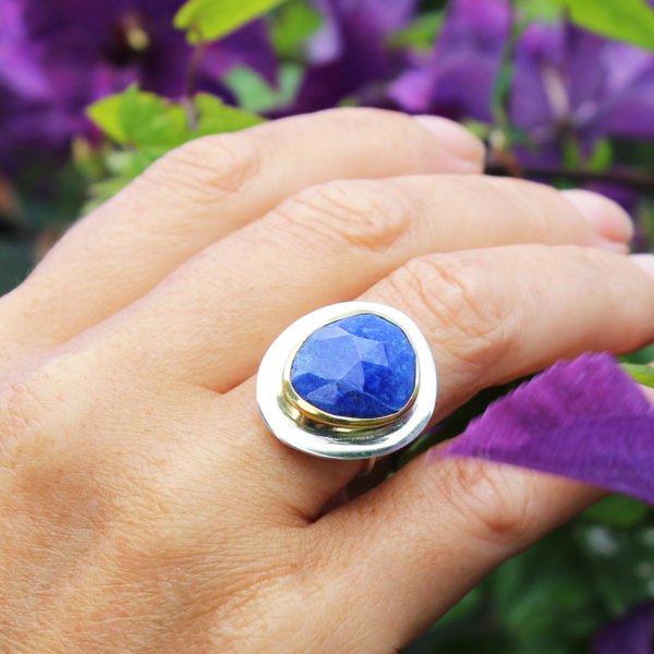 Lapis Lazuli Adjustable Sterling Silver Ring