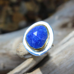 Lapis Lazuli Adjustable Sterling Silver Ring