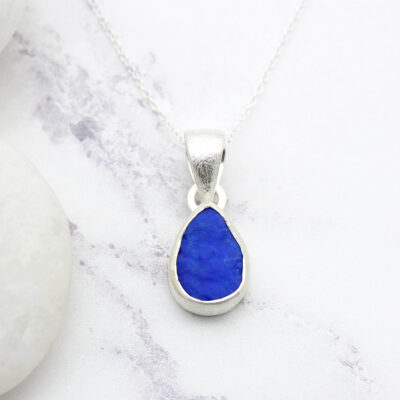 Lapis Lazuli Gemstone Handmade Ladies Silver Pendant