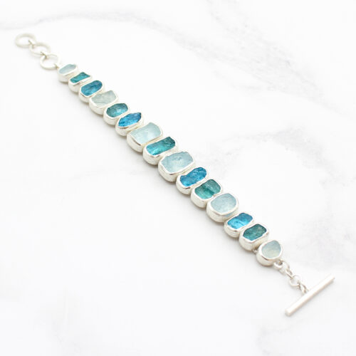 Aquamarine, Apatite & Neon Apatite Gemstone Bracelet