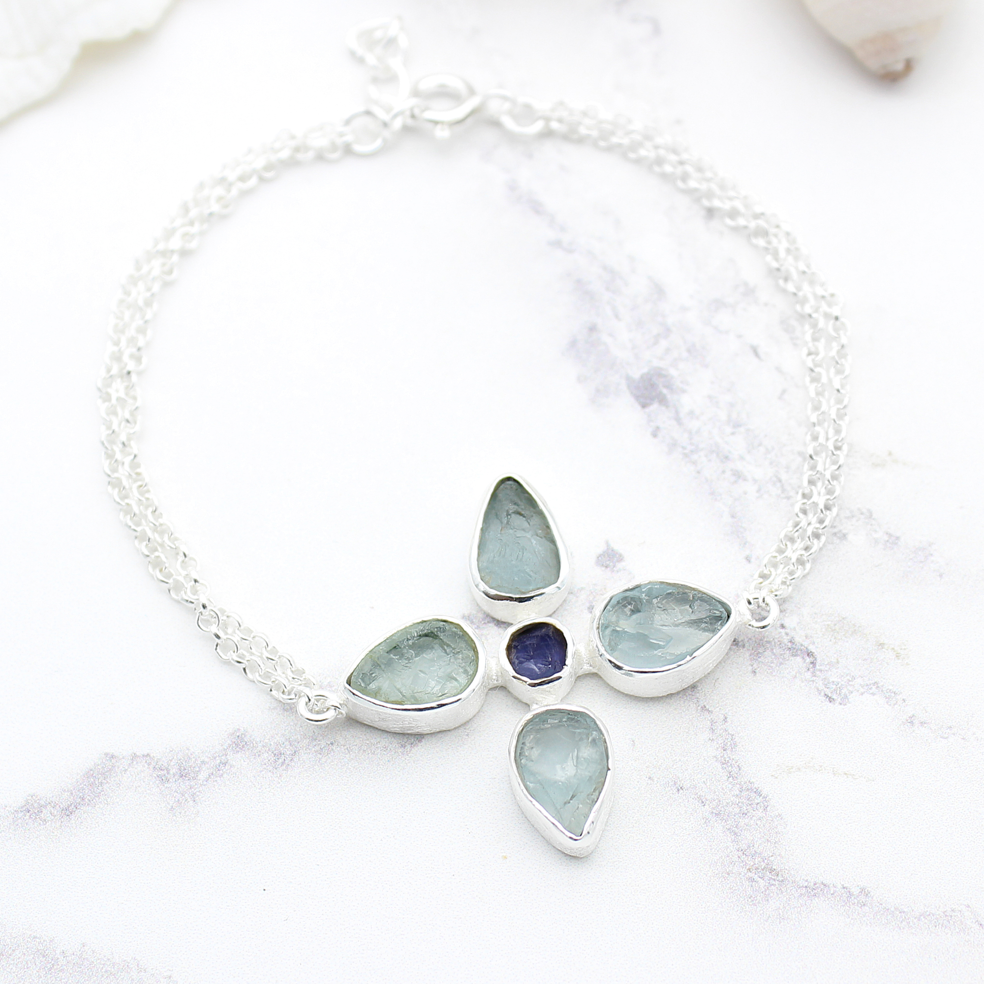 tanzanite-aquamarine-gemstone-flower-bracelet-br079c
