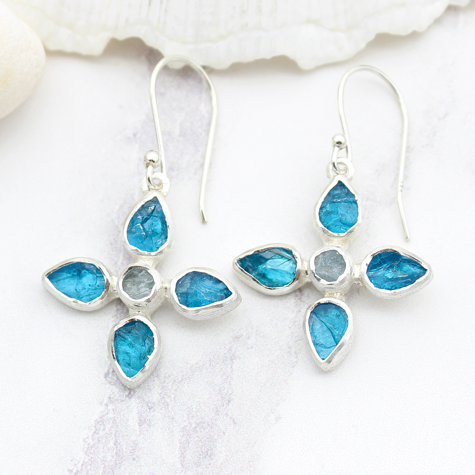 neon-apatite-aquamarine-gemstone-flower-earrings-ea050