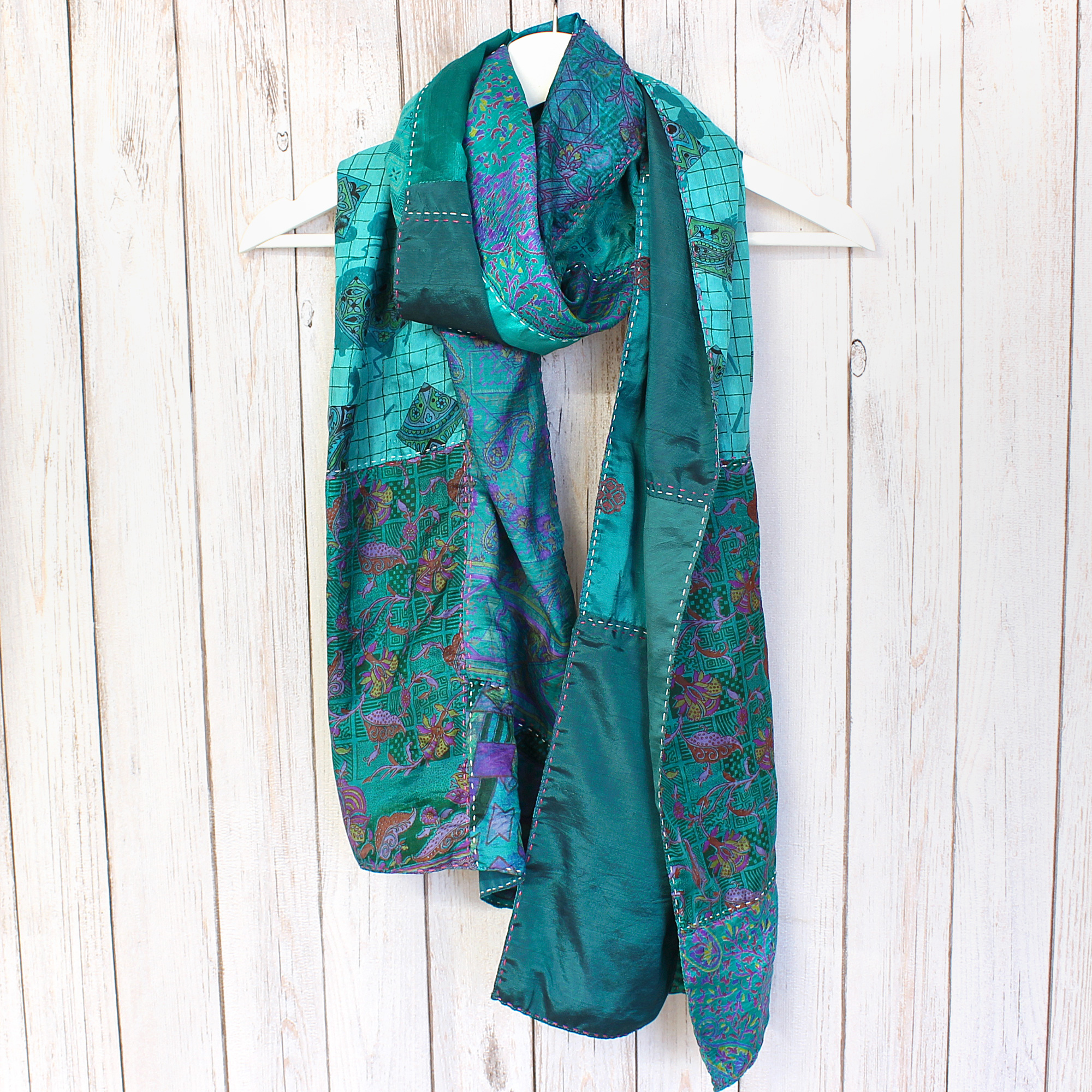 rich-green-kantha-silk-scarf