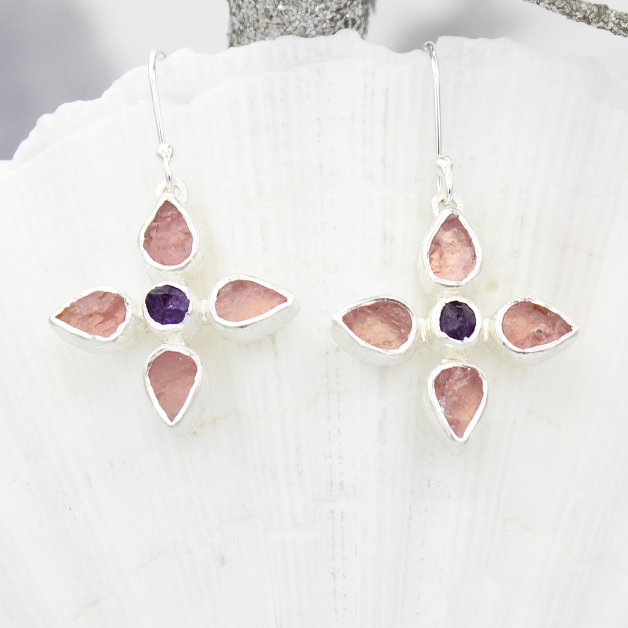rosequartz-amethyst-gemstone-flower-earrings-ea054b