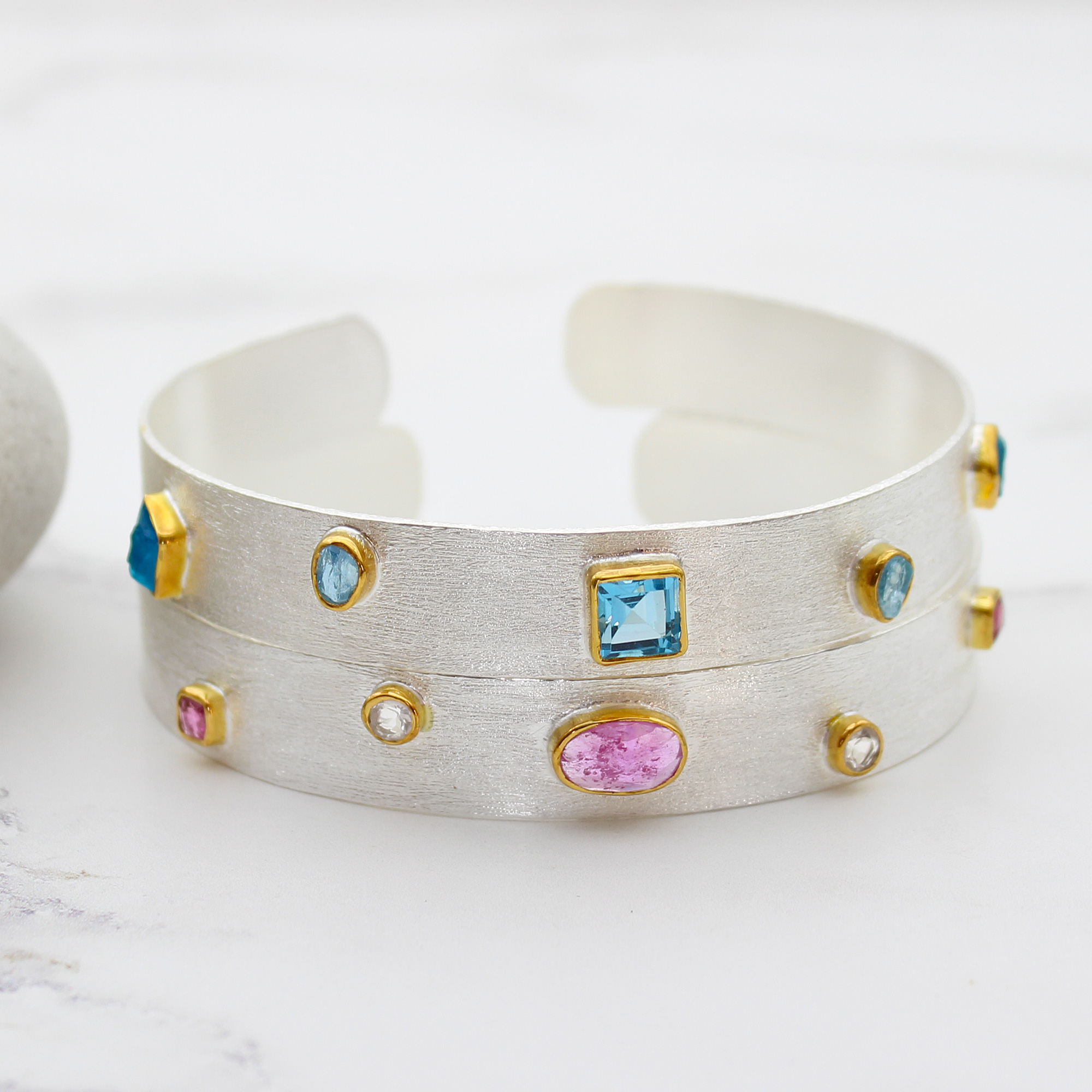 gemstone sterling silver cuff bracelets